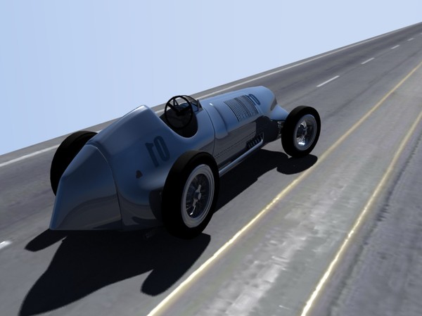 old car wheel 3d model - Old silver bullet race car... by TotexArtz